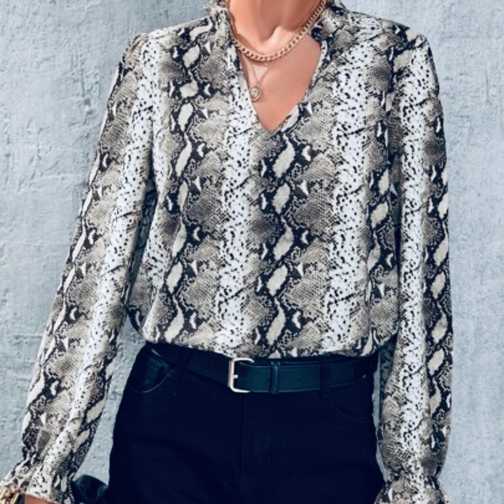 🤍💎💎Dalia Collection Black and White Fitted Blouse